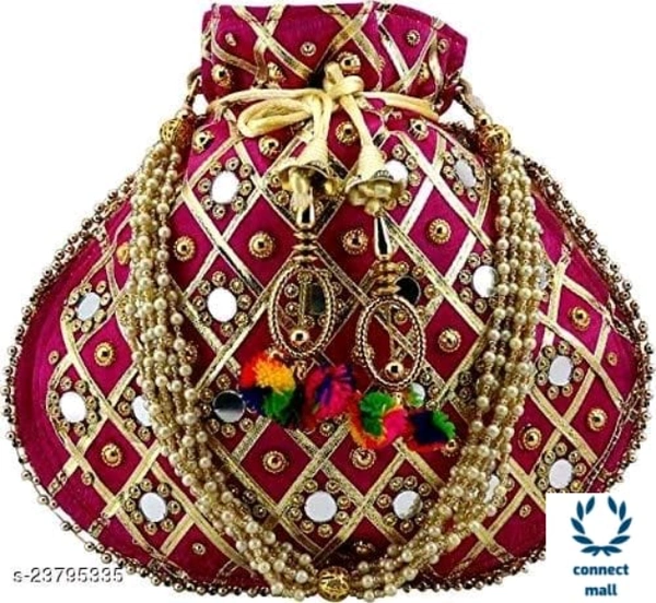  Women's Rajasthani Traditional Potli Bag  - Red